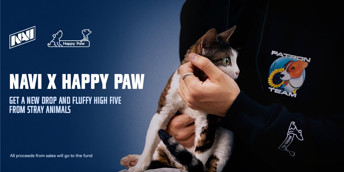 Meet the new drop in collaboration with the Happy Paw stray animals support foundation. Hoodie and T-shirts which you can wear with your pet's hair proudly. All profit from sales will go to the fund. 
shop.navi.gg/navi-x-happy-p…