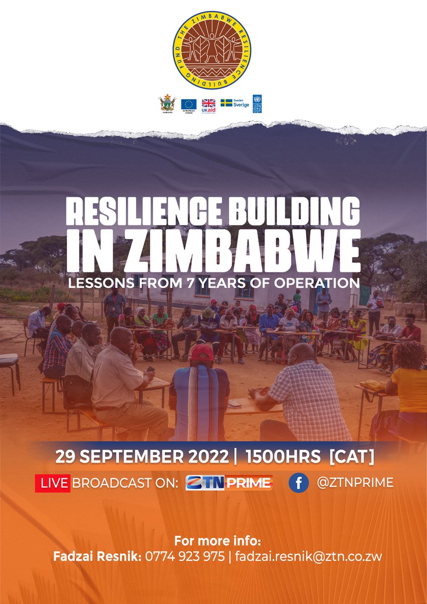Resilience Building in Zimbabwe Join in on the conversation tomorrow 29 September @1500HRS CAT on ZTNPrime facebook #ZTNPrime #GetThePicture