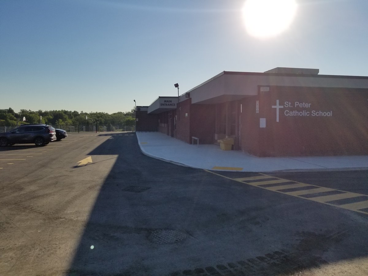 Before and After: St. Peter CES grounds renovation. Nice surface for our annual Terry Fox Awareness Day Walk!