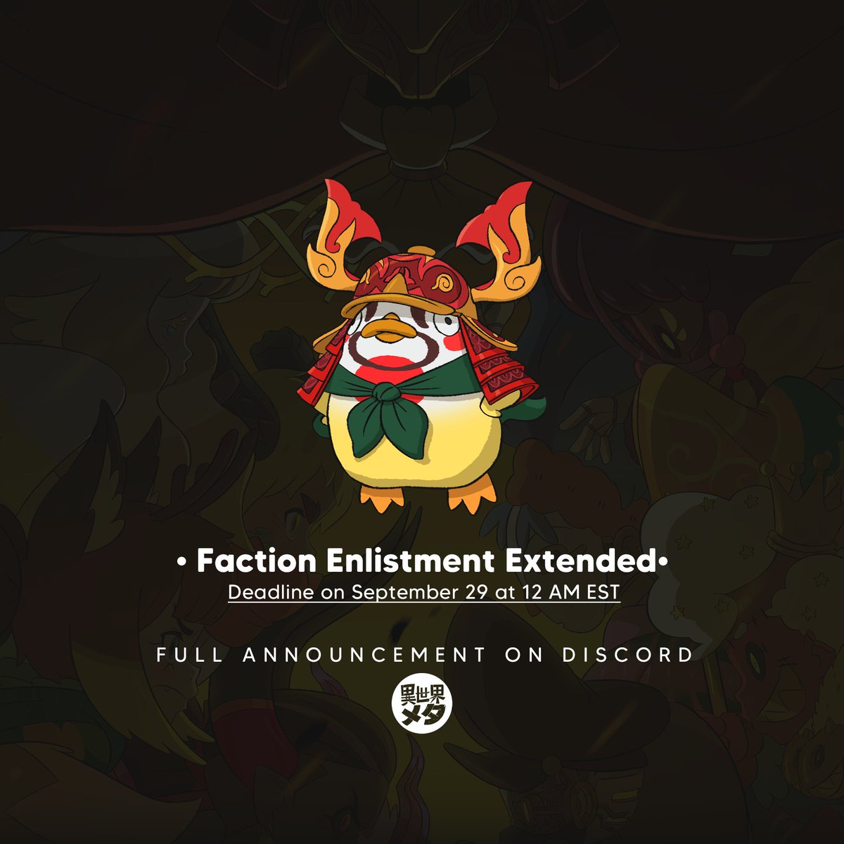 IsekaiMeta's tweet photo. Faction Enlistment is now extended.

Sign up while you can! at https://t.co/wAteOkQzmU https://t.co/hJtBFPgrnE