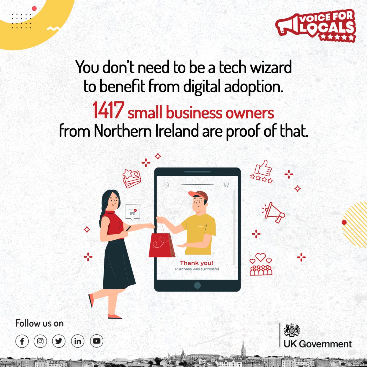 Even without expert #digital skills, 1417 #businesses were able to embrace digital adoption and level up their businesses! With #VoiceForLocals, digitising your #smallbusiness is easy!

Stay tuned to this space to know more about Voice For Locals!

#UKCommunityRenewalFund
