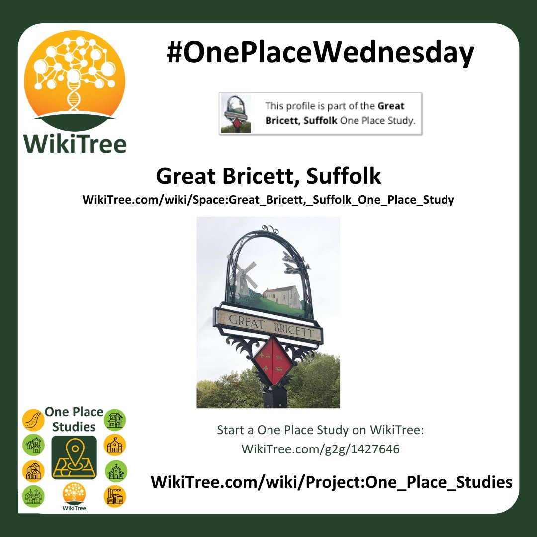 WikiTreers's tweet photo. #OnePlaceWednesday Great Bricett, Suffolk Coordinator: Alison Palmer
https://t.co/v98YODonF3
#OnePlaceStudy #Genealogy #FamilyHistory #CollaborativeGenealogy #YearOfFamilyConnections
@oneplacestudies
@1PSDirectory https://t.co/77mML0KS5O