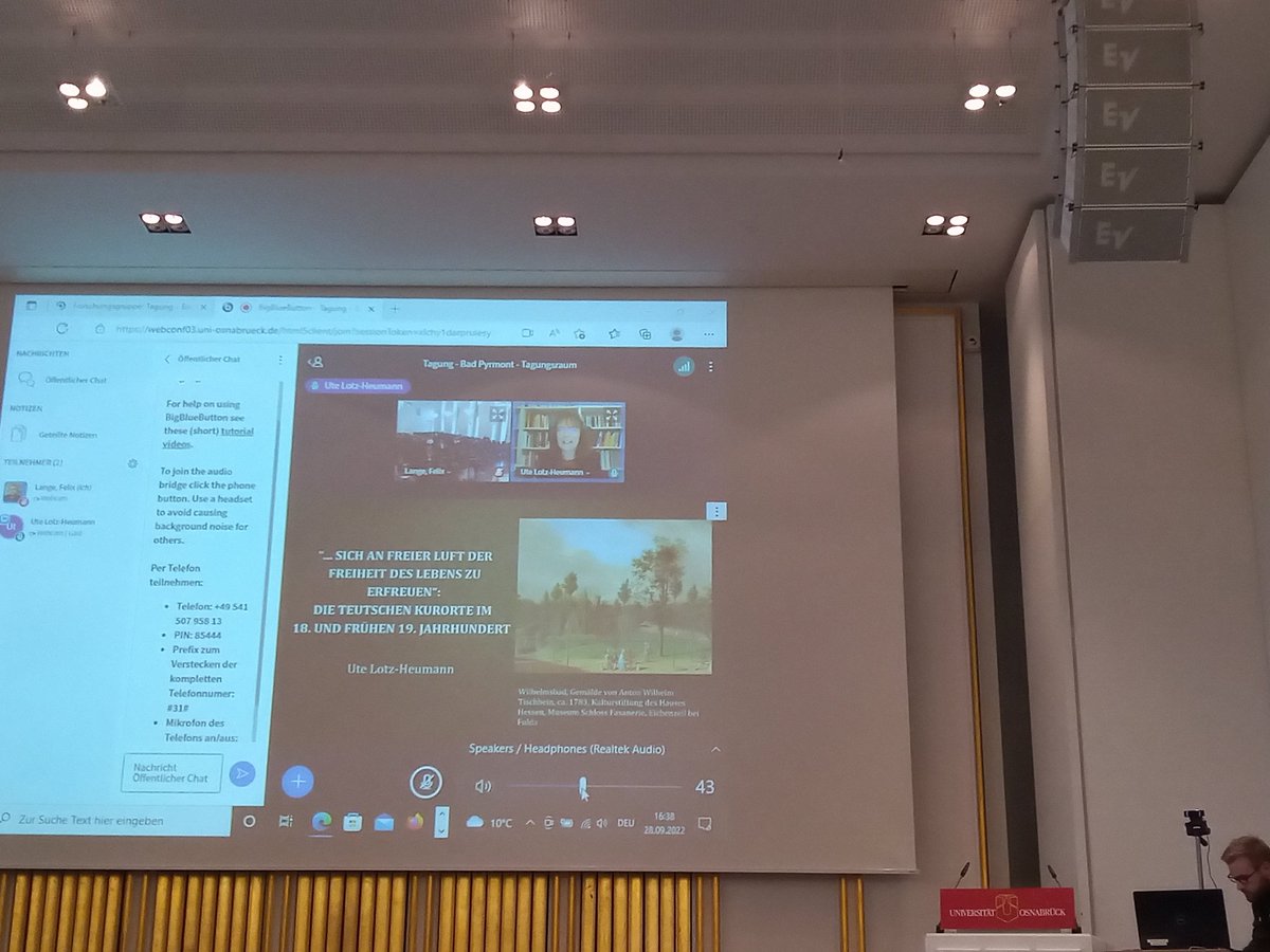 APOrlowska's tweet photo. Second session of the #conference on #BadPyrmont: #spa can be seen as an utopia or as a heterotopia as talks by Sandra Markewitz and Ute Lotz-Heumann are presenting. Very intriguing. #spatown #kurort #kurstadt #hismacomp @UniOsnabrueck https://t.co/yrHj5B6lf7