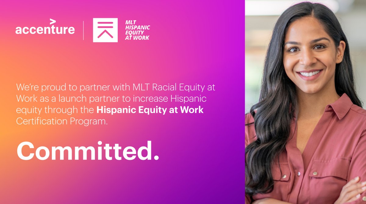 We’re helping to set clear, measurable standards for Hispanic equity with the @MLTOrg #MLTHispanicEquityatWork Certification Program. Inclusion & diversity is at the heart of who we are—and this is a great addition to our #HispanicHeritageMonth! accntu.re/3dOKo2q