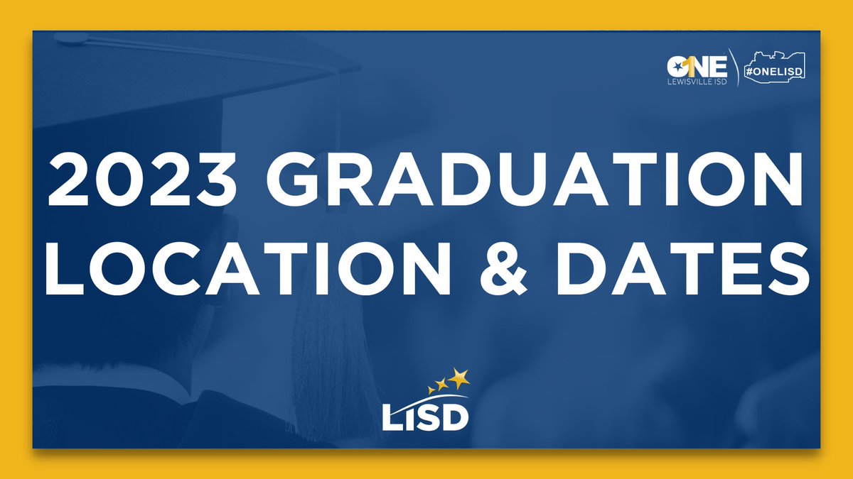 Lewisville ISD is proud to announce that it will once again partner with the University of North Texas to host 2023 commencement ceremonies for all five high schools. Click the link below for graduation times and additional information. 

🎓: bit.ly/3RksNwW

#LISDGrads