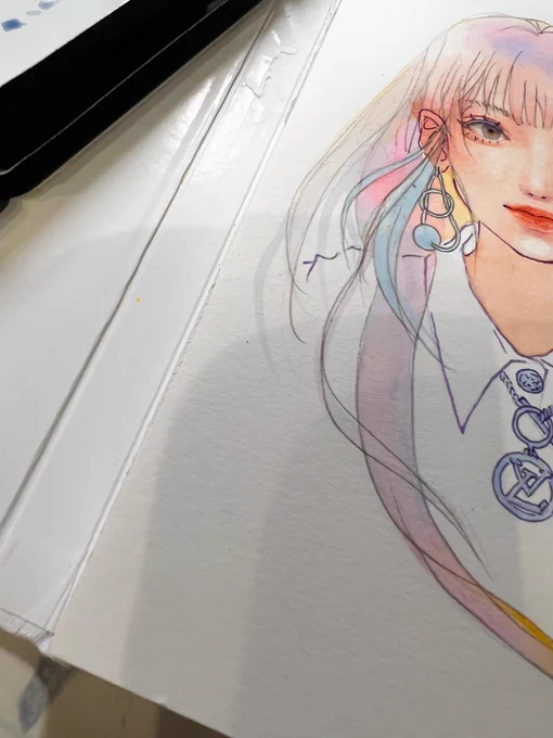 wip制作中ぐはぁ!!ついに今週最終回かぁっ!!泣('°̥̥̥̥̥̥̥̥ω°̥̥̥̥̥̥̥̥`)てち可愛い最強なんとしても最終回までに描きたい!!!!てち待っててね…間に合うかな…頑張るっ(>_<)#六本木クラス #平手友梨奈 #麻宮葵 #イラスト 