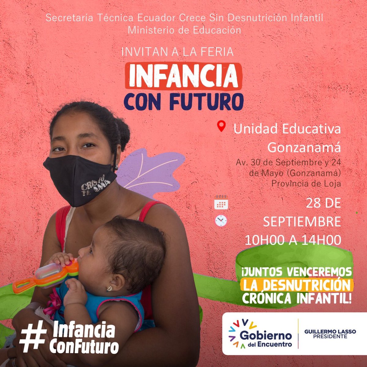 EducacionZ7_Ec's tweet photo. Prevenir y reducir la Desnutrición Crónica Infantil es garantizar un mejor porvenir para los niños y niñas.

Este miércoles tienes una cita en la Feria "Infancia Con Futuro".

📍Unidad Educativa Gonzanamá 
🗓️28 de septiembre
⏰10:00 a 14:00

¡No faltes!
#InfanciaConFuturo https://t.co/u18eKUGRKc