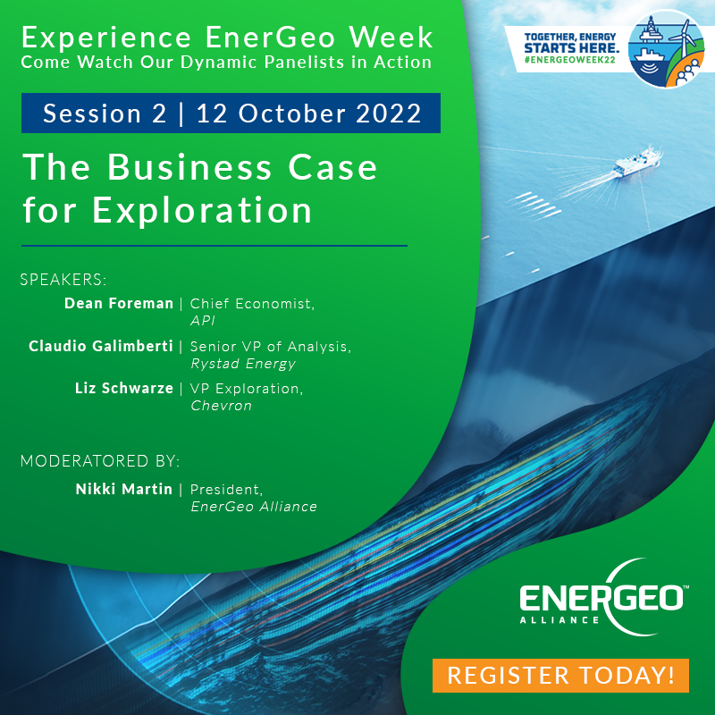 EnerGeoAlliance's tweet photo. Only a few more weeks until #EnerGeoWeek22! Join us for our second panel session, "The Business Case for Exploration" and get insight from the #energy #geoscience industry's top experts! Make sure you register to attend at https://t.co/MldZT37TN0 #EnergyStartsHere https://t.co/na7GqyBLKU