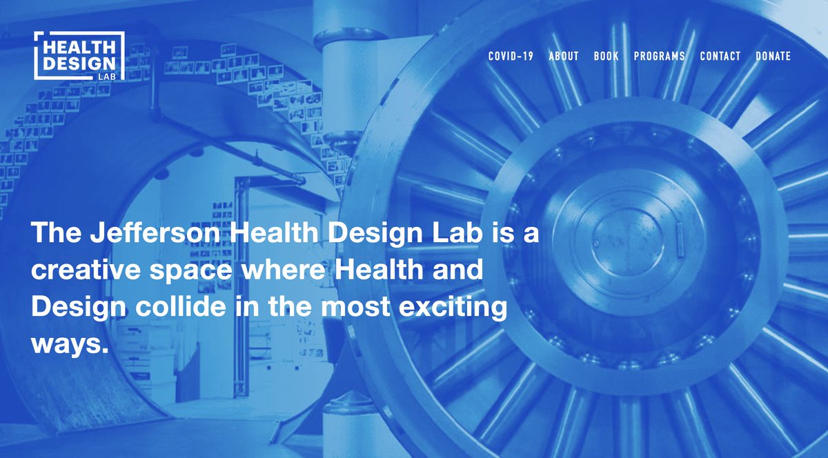 2/ The Health Design Lab by <a href="/BonKu/">Bon Ku, MD, MPP</a> at <a href="/JeffersonUniv/">Thomas Jefferson University</a> . Located inside a bank vault in the heart of Philadelphia, this team puts out a steady stream of podcasts, events, projects and formally trains students in design. Their patent list keeps growing...

healthdesignlab.com
