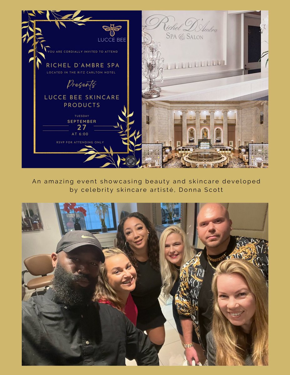 TY to <a href="/DonnaScottSpa/">Donna Scott</a> for a great evening celebrating the #launch of Lucce Bee. Amazing skincare by #celebrity #skincare artisté, Donna Scott! #richeldambraspa <a href="/richeldambraspa/">Richel D'Ambra Spa</a> <a href="/RitzCarlton/">The Ritz-Carlton</a> #therishow #theri #philly <a href="/HouseofTalentPa/">Antoine Johnson</a> <a href="/AllisonWBrady/">Allison Brady</a> <a href="/Philly_PR_Girl/">Philly PR Girl LLC</a> <a href="/Embellishmylook/">Marcia Williams</a>