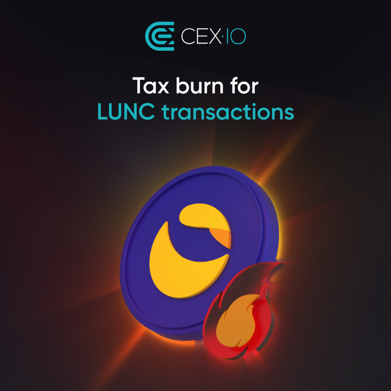 cex_io's tweet photo. CEX·IO will implement the tax burn mechanism for $LUNC accepted by the Terra Classic community. $LUNC deposits and withdrawals will be processed taking into account the 1.2% tax by the network.

Find more details about the $LUNC tax burn mechanism and how it will be processed 👇