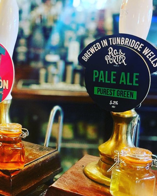 PigAndPorter's tweet photo. There it is!!!! Our fantastic #greenhopbeer on the pumps @TMountEdgcumbe 

You need to go and try it and let us know what you think!!! 

@KentGreenHop @hukins_hops #greenhop #kent #madeinkent @producedinkent #helpkentbuylocal #tunbridgewells #supportlocal #beer https://t.co/uMzGdN2C4M