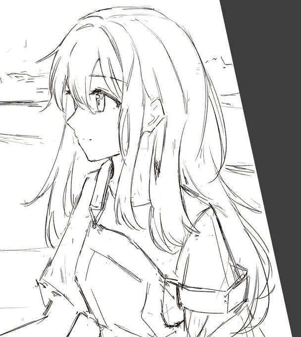形狂ってるのはご愛敬ですが、凄い好きなラフの線が最近描けてるのでたのしい
線が生きてる気がする 