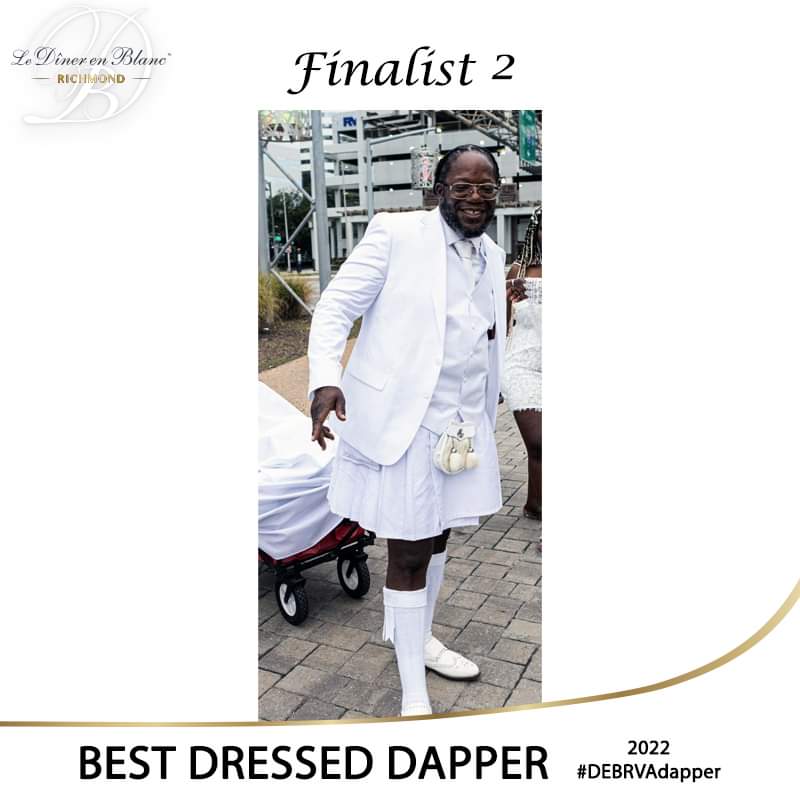 Diner en Blanc Richmond 2022 BEST DRESSED DAPPER FINALIST #2 Announcing this year's Winner 🥇 soon.
.
.
.
.
#DEBRVADAPPER #DEBRVA2022 #dinerenblancrva #dinerenblanc #allinwhite #memoriesforlife #virginiaisforlovers #beyourbestself #celebrateeveryday #shoutout #dapperstyle #rva