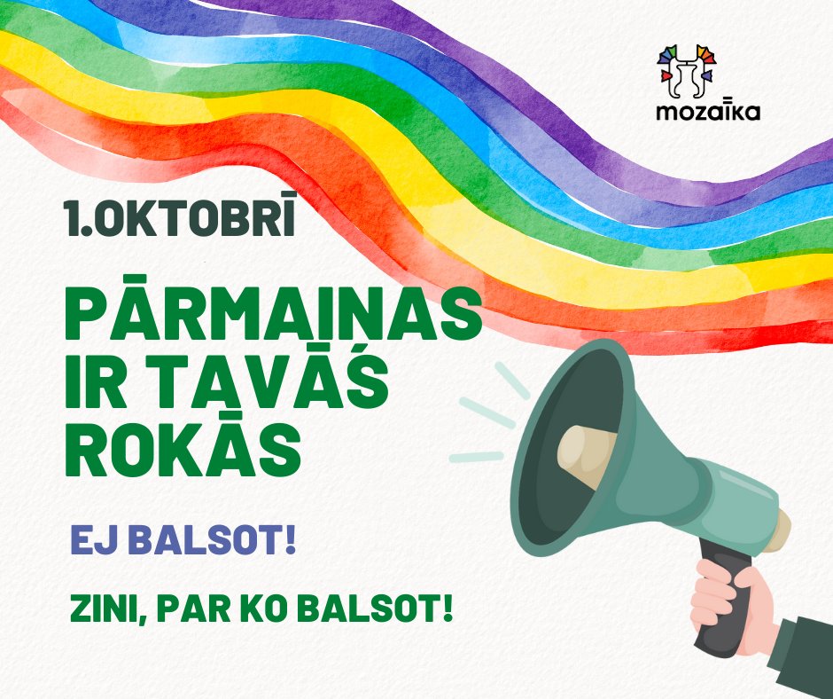 lgbt_mozaika's tweet image. 🧵Pirms katrām vēlēšanām Mozaīka apkopo partiju padarītos darbus, vērtē programmas un izvērtē politiķu izteikumus, sniedzot savu apskatu. Šīs ir pirmās vēlēšanas, kurās varam sniegt pozitīvus ieteikumus visam politiskajam spektram. Vairāk info: ej.uz/mofv