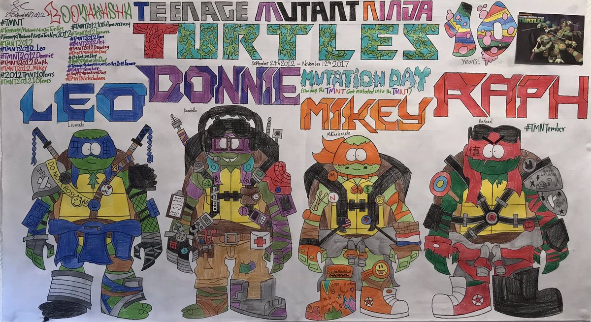 southparkartist's tweet photo. Happy 10th anniversary to the 2012 TMNT #ArtistOfTwitter #CartoonistOfTwitter #SouthPark #TMNT2012 #TeenageMutantNinjaTurtles2012 #TMNT201210 #TMNT201210Years #MutationDay #TMNTMutationDay https://t.co/XFgj3MhI0s
