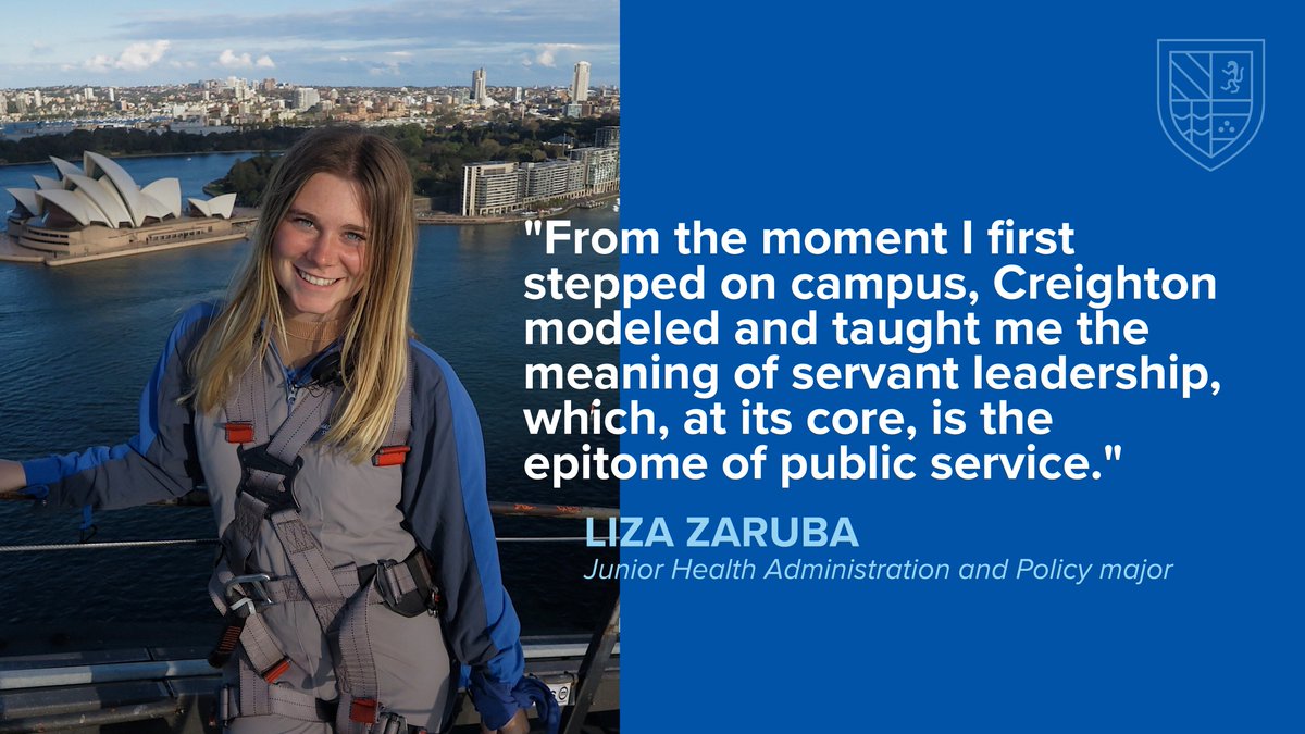 Creighton's tweet photo. The @ObamaFoundation + @Airbnb announced that Liza Zaruba was selected as a recipient of The Voyager Scholarship, which supports 100 rising college juniors as they pursue a career in public service. 
 
We can’t wait to see the impact she makes. 🌎
 #ChooseCreighton https://t.co/ulxbTZWiCq