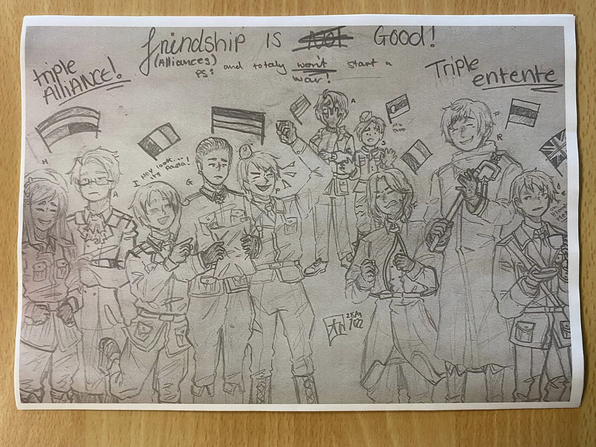 HumanitiesCpa's tweet photo. Check out this incredible Year 10 piece of work created in History this week representing First World War alliances. Outstanding! #proudtobeprimet https://t.co/xSFpjbmXk5