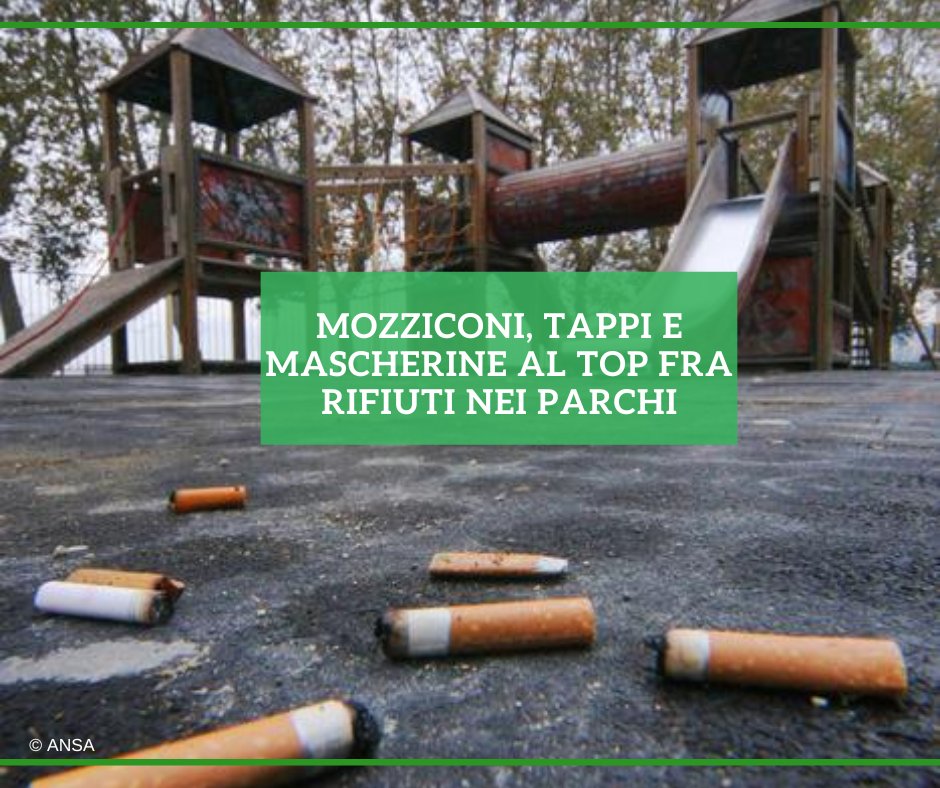 ansa_2030's tweet photo. "Park litter 2022": quasi 32mila rifiuti raccolti da 697 volontari di @Legambiente nei 66 transetti eseguiti in 56 parchi urbani di 28 città. A farla da padrone i mozziconi di sigarette che rappresentano il 42,2% dei rifiuti raccolti.  
#ANSAAmbiente 
➡ https://t.co/zE6PGcR45w https://t.co/rHgiZSHmpZ
