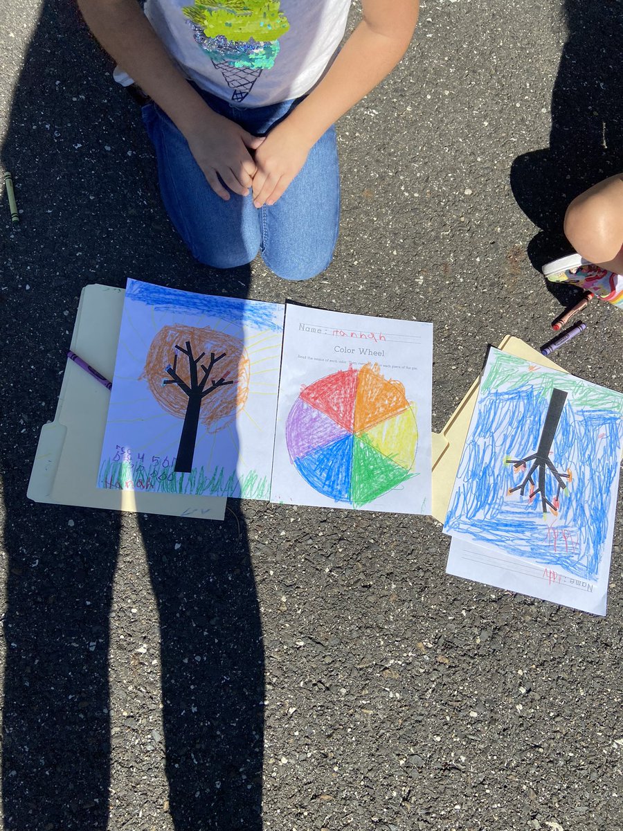 We took art class outside today!  Perfect day to discuss warm and cool colors with these awesome 1st graders.  <a href="/Sharksightings/">DNewman</a>