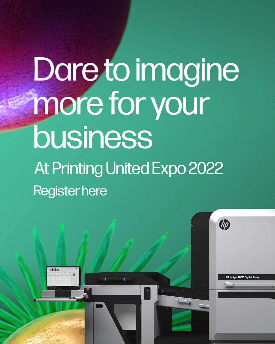 This October we’ll be taking over Hall C2 at #PrintingUnitedExpo to showcase our latest innovations. Witness our capabilities during the live demos of the #HPIndigo 100K and 15K Digital Presses. Register today:reinvent.hp.com/PU-100K-15K