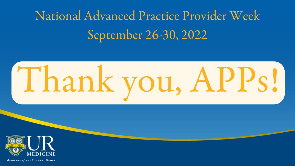 Happy #NationalAPPWeek! 

We are grateful to have nearly 400 NPs and PAs on our team. Their hard work and dedication to our patients inspires us every day. 

#Meliora