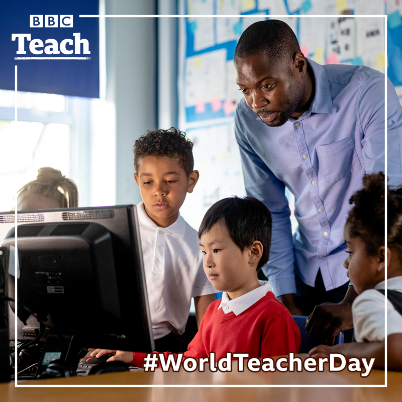 CBeebiesHQ's tweet photo. Parent and Teacher? 💪

Whether you're at home or at school, you can use @BBC_Teach's website for free. 

RT this #WorldTeacherDay to share the love! ❤️