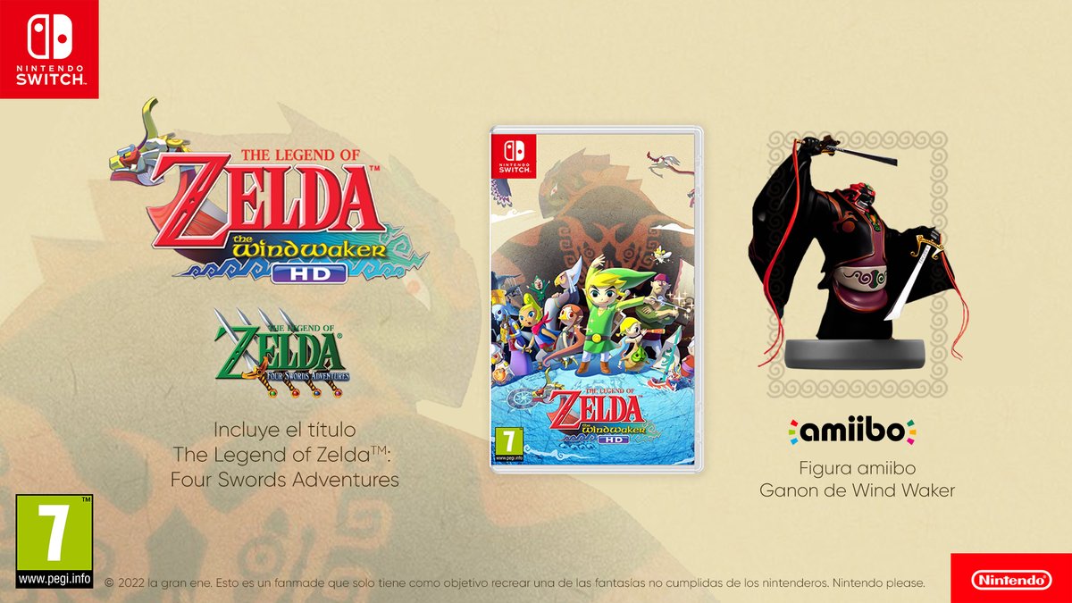 lagranene's tweet photo. ⚠️ FANMADE. No queremos hacer leña del árbol caído, pero aquí va uno de nuestros DESEOS más fuertes para el catálogo de #NintendoSwitch.

Hemos imaginado el lanzamiento de The Legend of Zelda: #WindWaker en la consola híbrida. ¿Seguís teniendo esperanza en su llegada? 😪 https://t.co/pCC7GcA4HE