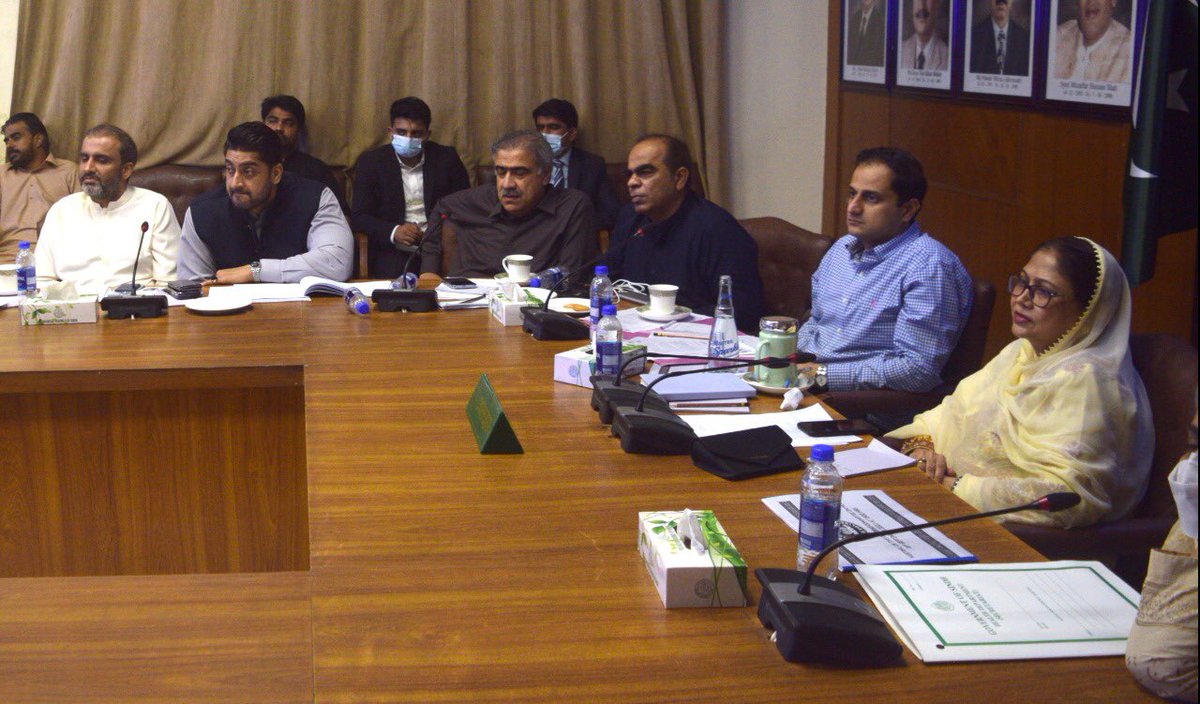 Waqasawanppp's tweet photo. PPP MPA Adi @FaryalTalpurPk is presiding over the meeting of Standing Committee on HOME. Dr @AzraPechuho (Minister Health Sindh), Barrister @murtazawahab1 (Advisor to CM Sindh), Mukesh Chawla, Sohail Anwar Sial and other officials were also present. https://t.co/8iFa4QtyzB