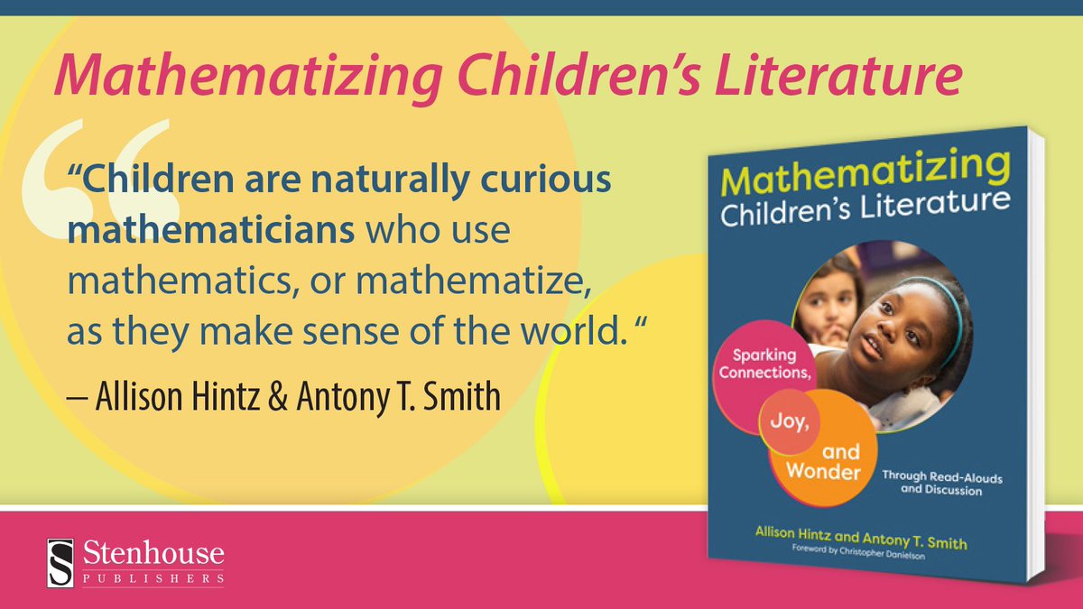 kassiaowedekind's tweet image. One of my favorite parts about #MathematizingChildrensLiterature is the ways @allisonhintz124 and @smithant write about honoring children’s questions and curiosity. ❤️ It feels like a radical idea some days!