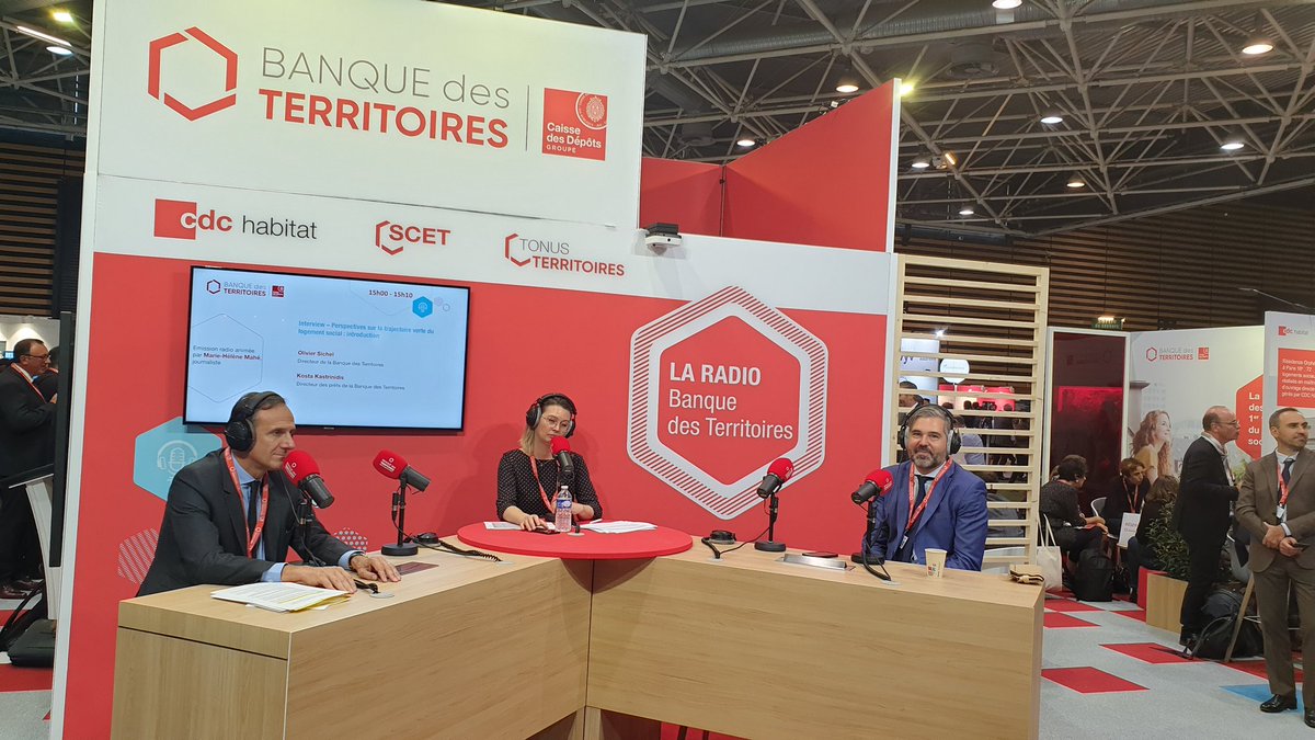 Rejoignez nous sur le stand <a href="/BanqueDesTerr/">Banque des Territoires</a> du #CongresHlm pour parler logement social et transformation écologique <a href="/oliviersichel/">Olivier Sichel</a> <a href="/KastrinidisK/">Kosta Kastrinidis</a>