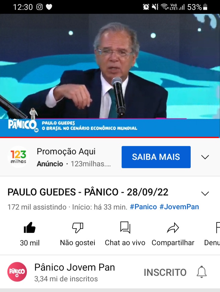 nutriruthmello's tweet photo. Power Guedes já está lá e bomba do a audiência.  Vambora 
#Pauloguedesnopanico https://t.co/d2o1cQp5bm
