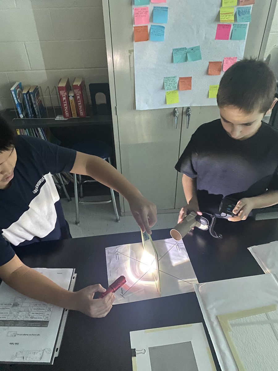 MrsEtense's tweet photo. How much light transmits or reflects using different materials? #6thgradescientists #exploringlight @OpenSciEd @MrsCEastShore @MrGenovaESMS @MrsSTEMilford https://t.co/KnMZB0PdAU