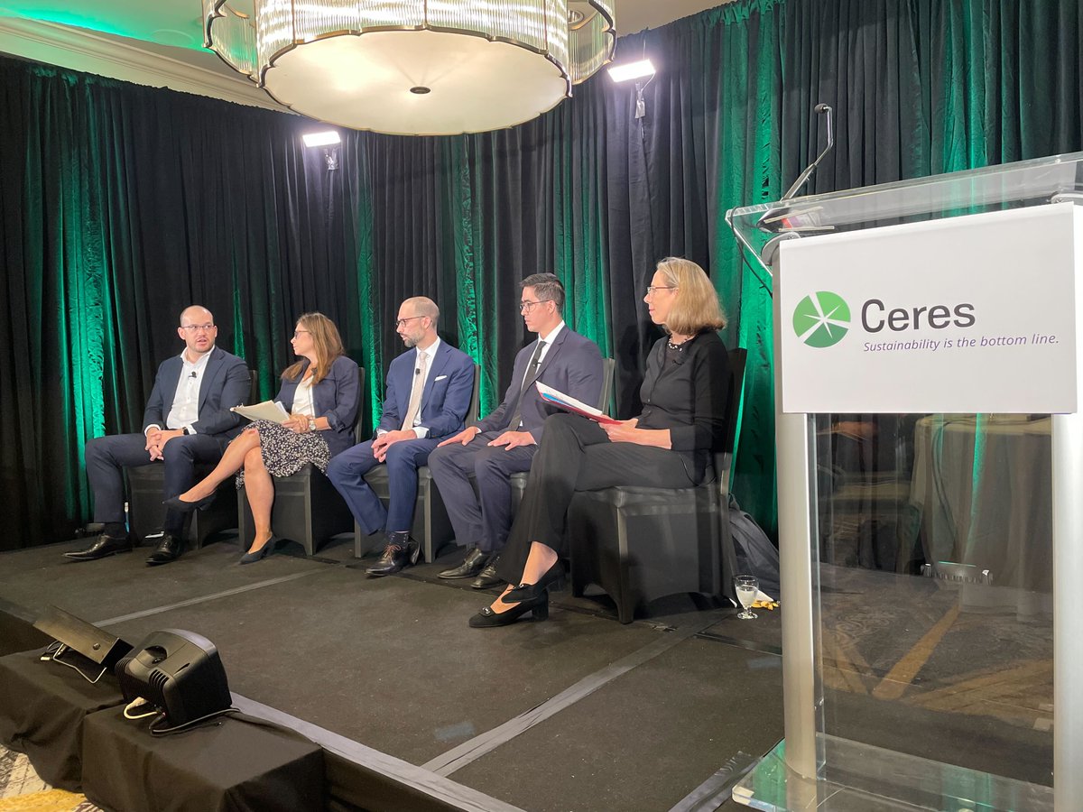 CeresNews's tweet photo. A great start to our Financing a Net Zero Economy event in New York today with @NYDFS Adrienne Harris and @stevenrothstein. Followed by two great panels on implementing net zero commitments and investor expectations for banks with Ceres' @dsaccardi and Cynthia McHale! #NetZeroNYC https://t.co/Uci076niq1