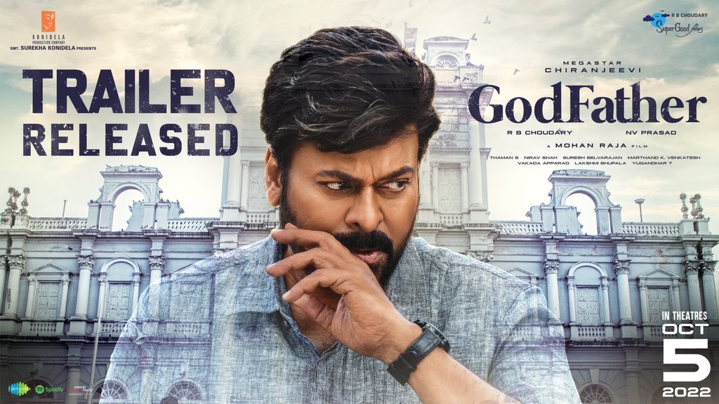 MEGASTAR, the way we love him! The most feared man #GodFather is here 🔥 Here's the #GodFatherTrailer. - youtu.be/9GPaj0OW-No #GodFatherOnOct5th @KChiruTweets @BeingSalmanKhan @jayam_mohanraja #Nayanthara @ActorSatyaDev @MusicThaman @ProducerNVP @saregamasouth