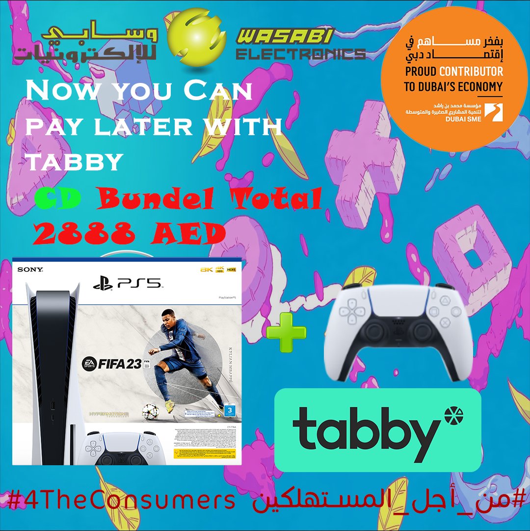 WasabiUAE's tweet photo. شحنة جديدة حزمة فيفا ٢٣ بلاي ستيشن 5 فئة السي دي ( راح تتوفر بتاريخ ٣٠/٩/٢٠٢٢ )
To Order The PS5 👇لطلب جهاز السوني 5
https://t.co/0DIXn0K0Kt

الآن بأمكانك الدفع لاحقاً مع 
@paywithtabby

#بفخر_مساهم_في_إقتصاد_دبي

عضو @Dubai_SME
@dubai_consumers
@PlayStation_ME https://t.co/uTR8yZ68E3