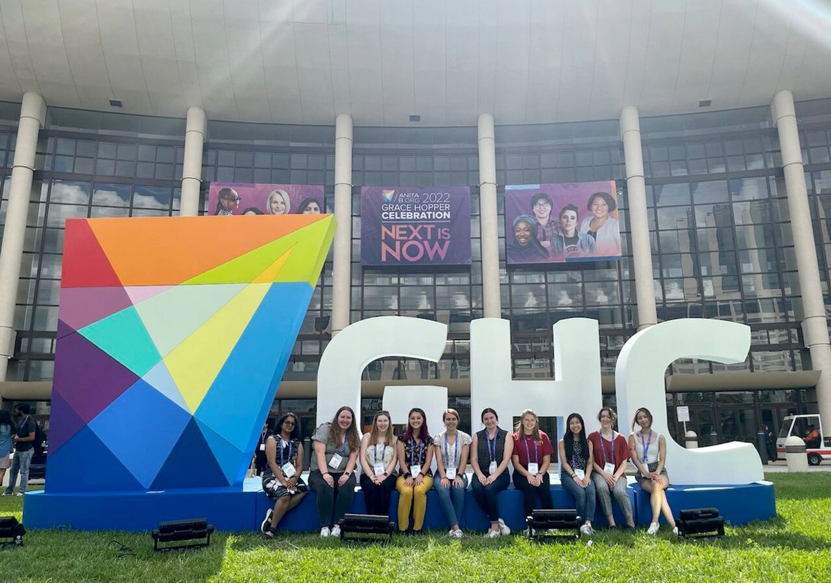 se_iastate's tweet photo. Shoutout to Lydia, Katie, Erica, Lakin, Britney, Haylee and Mytien... seven @se_iastate students in attendance at the 2022 Grace Hopper Celebration in Orlando FL last week (Sept. 21-23, 2022). ISU student org, @DigitalWomenISU, sponsored the trip. #WomenWhoCode #CodeYourAdventure https://t.co/GswtWHSekx