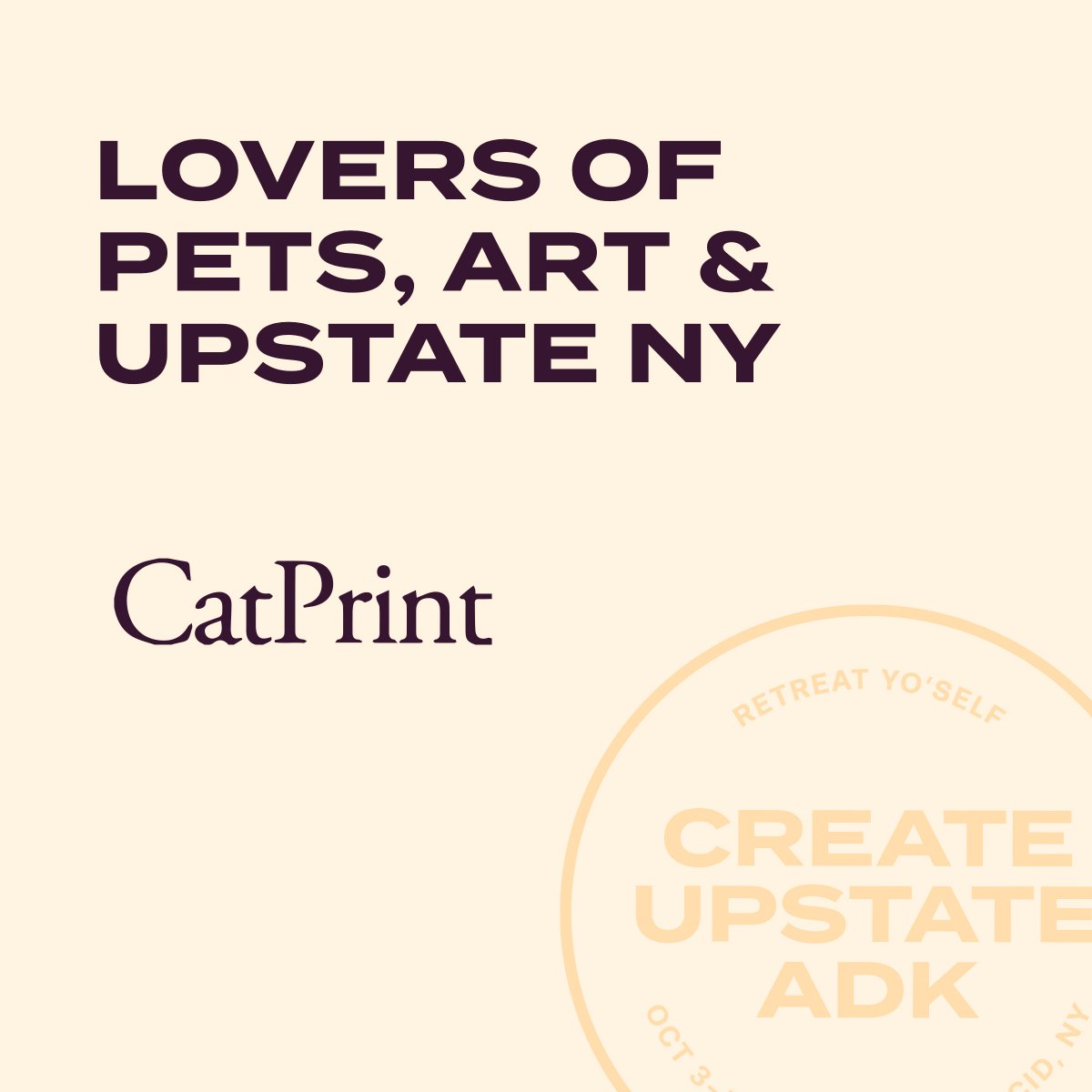 CreateUpstate's tweet image. Thanks @catprint for getting in on the #createupstateADK fun 😺 

Check &apos;em out, they&apos;re paw-some 😎

catprint.com