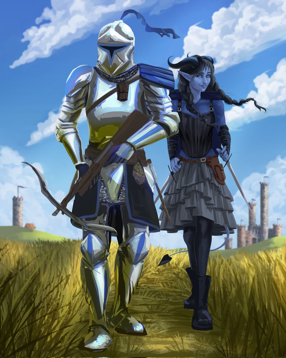 TKB_Art's tweet photo. Working on Ellie and Tyr again today! Also updated my stream camera - I'll see you at 12:30! https://t.co/t40b3MxibZ #DnDcharacter #ttrpg https://t.co/PJavbHavqm