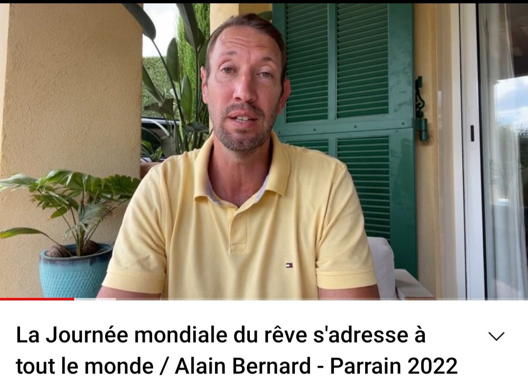 Découvrez le témoignage de <a href="/alainbernard/">Alain BERNARD - OLY</a> Parrain de la Journée mondiale du rêve 2022 🤗! Dans une autre vidéo, il a mené une action de sensibilisation en Antibes ❤! Merci cher Parrain 🙏🤗! <a href="/dayfordreamers/">World Dream Day</a> <a href="/BoichutE06/">Boichut Eric</a>
#journeemondialedureve 
youtu.be/8Dz2voq7_RY