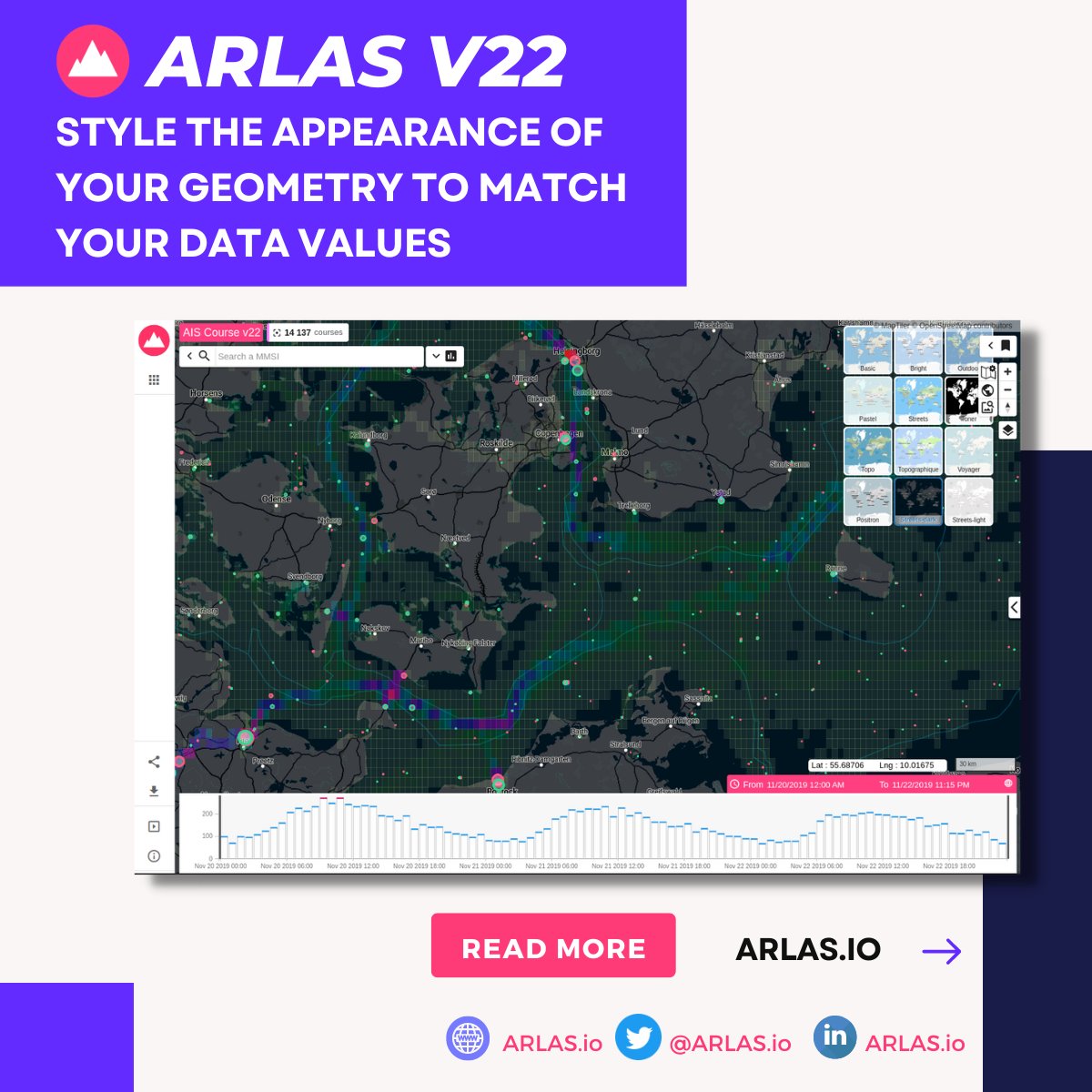 It's not always easy to select in advance, the right background map for your data. Testing the background with your data in place is ideal. Read our latest blog on how <a href="/ARLAS_io/">ARLAS</a> gives you more visualisation styling options for geo data. 

Check out👉arlas.io/blog/arlas-v22
