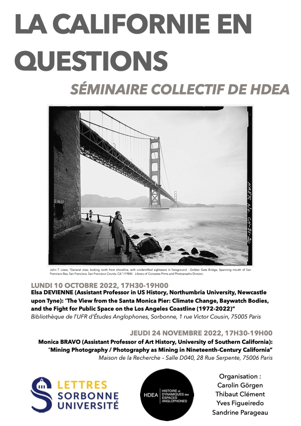 Le thème annuel de notre séminaire pour l’année 2022/23 est « La Californie en questions » et vous y êtes toutes et tous chaleureusement invité.e.s !
