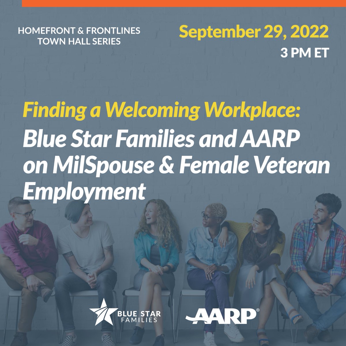 Calling #MilitarySpouses and #FemaleVeterans! Join <a href="/bluestarfamily/">Blue Star Families 🇺🇸</a> and <a href="/AARP/">AARP</a> during
#BlueStarWelcomeWeek for a virtual town hall that’ll help you get your career on track. Learn more &amp; register
today: spr.ly/6019MZiHb #AARPsalutesVets #BSFTownHallSeries