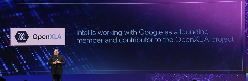 JimStLeger's tweet photo. .@Intel is working with @Google on OpenXLA to ensure there is an open, multi-platform approach to AI/ML. #IntelON #IAmIntel #AI #ML #OpenXLA https://t.co/qsulBWlBtI