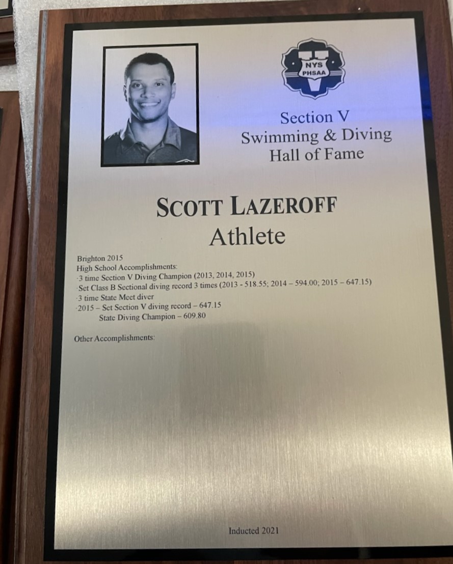 Former Brighton student-athletes Scott Lazeroff ('15), Noah Stevens ('16) and Corey Neas ('16) were inducted into the Section 5 Swimming and Diving Hall of Fame! Congratulations to each of you!