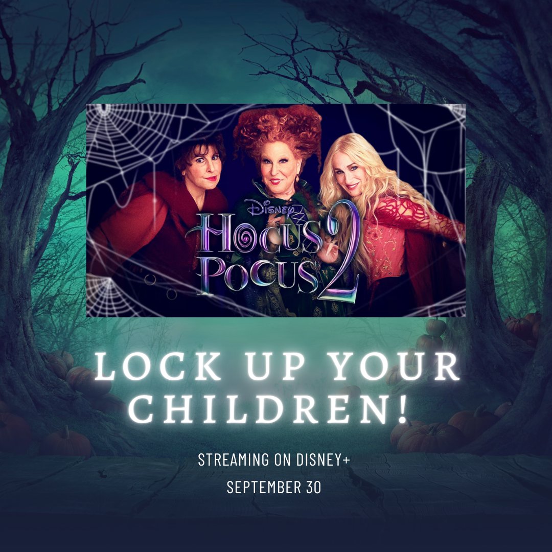 MessyMommies's tweet photo. The Sanderson Sisters are flying back to Salem Fri on @DisneyPlus We are excited for their return and are planning our #HocusPocus2 watching parties! Read on the blog about some amazing female owned small businesses you can support for your festive party! https://t.co/v08SlQILwK https://t.co/GSfHvo4tVh