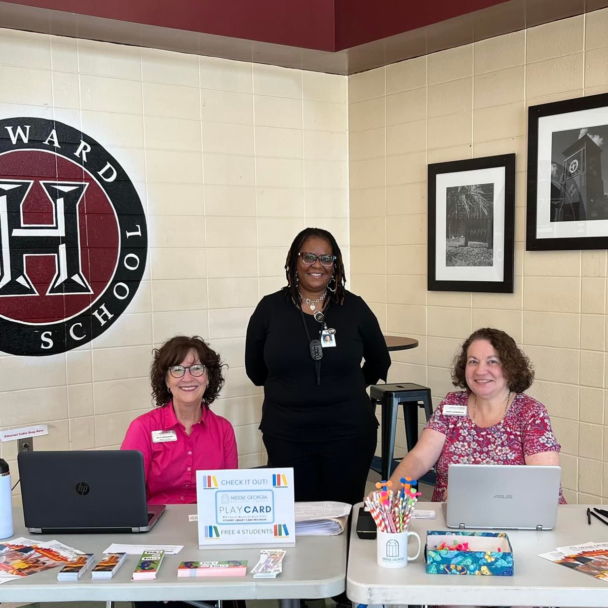 MGRLibraries's tweet photo. Yesterday, Julie and Karen visited Howard High School and shared information on the PLAY Card program which gives access to public library materials & services with their lunch numbers! They also got to hear about fun library programming happening this fall!
#MyMGRL #GALibraries https://t.co/Uaicf9oegY