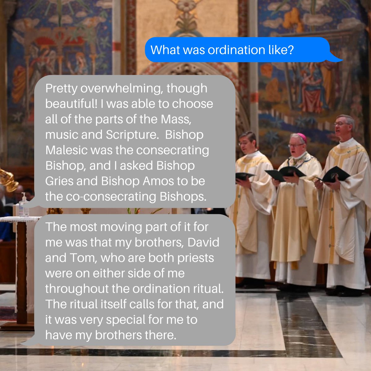 CLEyouthmin's tweet photo. We sat down for a little post-ordination interview with Bishop Michael Woost.  Scroll through to learn more about being a Bishop and hear his advice for young people! https://t.co/tR2nc8wxZq