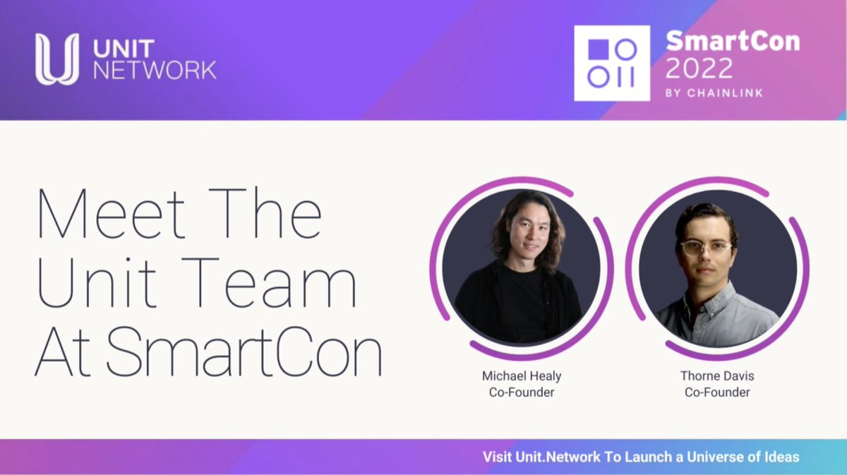theunitnetwork's tweet photo. Unit Network will be in attendance at the #Smartcon2022 in NYC. 

Unit Network's co-founder @michaelhealyco will be speaking at the Lightning talks at 12pm. Get a chance to meet him and @thorne_davis at the event.⚡️

Date: 28th - 29th of September

https://t.co/KPIQMfAqGa https://t.co/TpBBhg6Fzx