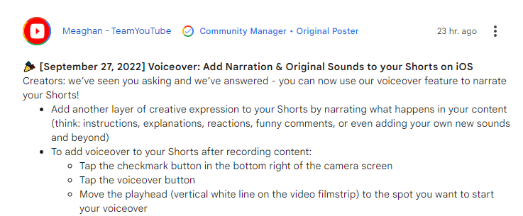 chedjoukm's tweet photo. Vous pouvez désormais maintenant utiliser la fonctionnalité de voix off pour raconter vos Shorts sur YouTube.
#SocialMediaCook https://t.co/E7ihLn6v6v